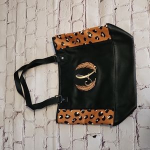 Thirty-one colorblock tote leopard monogrammed "A"